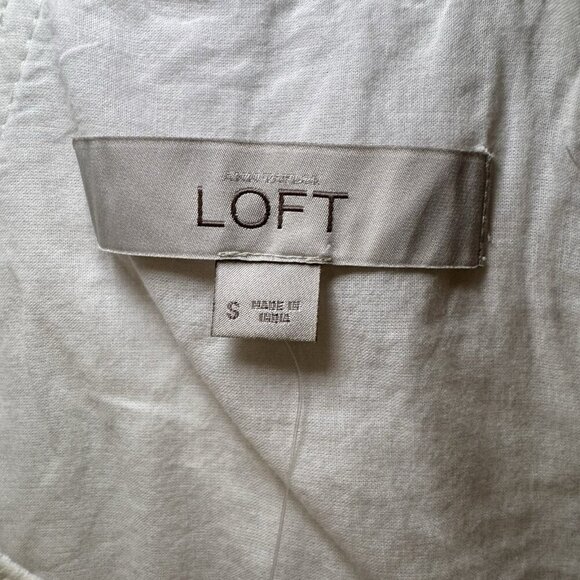 Ann Taylor Loft White Embroidered Peplum Thank Size Small Racerback - Picture 5 of 8